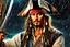 Placeholder: Johnny deep in 8k anime realistic drawing style, Jack Sparrow them, pirate custom, close picture, rain, neon, intricate details, highly detailed, high details, detailed portrait, masterpiece,ultra detailed, ultra quality