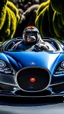 Placeholder: Make a ape drive a Bugatti with Sunglasses on