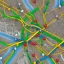 Placeholder: colored pins positioned throughout a map, roads and highways, desaturated colors, highly detailed, intricate design, smooth, realistic render