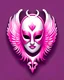 Placeholder: logo, minimalism icon, carnival mask, masked angel, pink ghotic, angels in the office --weird 20 --s 250 --v 5.0