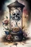 Placeholder: Watercolor drawing: Gothic black MULTICOLOR hourglass, black lace, pearls, black roses on a white background, trending on Artstation ::{creative commons}:: Illustration :: Color correction:: Filmic, Nikon D750, Brenizer Method, Perspective, Depth of Field, F / 2.8, Lens Flare, Tonal Colors, 8K, Full-HD, ProPhoto RGB, Perfectionism, Frame Illumination, Natural Lighting, Soft Backlight