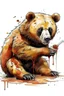 Placeholder: a bear eating honey with blood