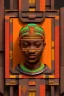 Placeholder: a beautiful full frame portrait digital painting of futuristic gaspunk, ghana kente, african symbols embossed, close-up, macro lens, centered camera, titanium accents, intricate details, small minutiae, tiny features, particulars, colorful, 8k, least ambient occlusion, volumetric lighting, volumetric clouds