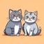 Placeholder: 2 cats cartoon