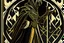 Placeholder: Stylized Arabian Nights knave, In the style of Tarot and Art Deco, black colours