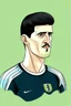 Placeholder: Thibaut Courtois Belgian football player ,cartoon 2d