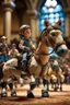 Placeholder: wild kid riding horse dog doll loosing beauty contest in ancient concert hall , photo-realistic, shot on Hasselblad h6d-400c, zeiss prime lens, bokeh like f/0.8, tilt-shift lens 8k, high detail, smooth render, down-light, unreal eng