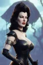 Placeholder: Ava Gardner as evil queen in black leather, busty, cleavage, curvy, angry, stern look. character design by cory loftis, fenghua zhong, ryohei hase, ismail inceoglu and ruan jia. unreal engine 5, artistic lighting, highly detailed, photorealistic, fantasy