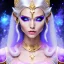 Placeholder: cosmic mage, elf, female, battle mage, epic, cosmic magic, long ears, white hair, face details, pale skin, detailed eyes, jewellery, broad shoulders, glowing eyes, sharp ears, cosmic clothes, bright eyes, cosmic eyes, ears between hair, ears shown