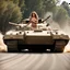 Placeholder: Mariah Carey driving an Abrams tank