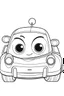 Placeholder: outline art for cute Car coloring pages with sitch, white background, Sketch style, full body, only use outline, toddlers style, clean line art, white background, no shadows and clear and well outlined.