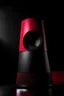 Placeholder: speaker, form inspired by taipei tower, architecture form, modern design style and black and red color