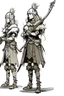 Placeholder: Girl Archer concept art, small head, full body, sketch, coll style, bow