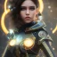 Placeholder: portrait of a teenager tanned girl with short wavy black hair and amber eyes,steampunk style,8k quality,full body shot, masterpiece, best quality,sparkling eyes, fluorescent skin, colorful makeup, highly detailed body,sun light, 4K, RAW, depth of field, high contrast, realistic details, 24mm