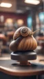 Placeholder: portrait of man snail with rocker hair chilling at the barber shop,bokeh like f/0.8, tilt-shift lens 8k, high detail, smooth render, down-light, unreal engine, prize winning