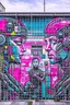 Placeholder: "Depict a Futuristic World Where Machines and Humans Coexist": This prompt encourages artists to imagine and depict a future world where machines and humans have found a way to coexist and collaborate. The goal is to create a visual representation of how technology and artificial intelligence can enhance and improve human life, rather than replace it. Artists can utilize the graffiti wall to showcase their vision of a future where technology and humans work together in harmony. They can play wit