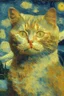 Placeholder: Portrait of a cat by Van Gogh