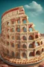 Placeholder: Colosseum made of pizza