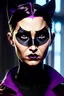 Placeholder: Catwoman, Ultra detailed fullbody Portrait in oil on canvas of Dweller-in-Darkness Villain with Armor,intense stare,extremely detailed digital painting, extremely detailed face,crystal clear Big eyes, mystical colors ,perfectly centered image, perfect composition, rim light, beautiful lighting,masterpiece,8k, stunning scene, raytracing, anatomically correct, in the style of robert e howard and Ken Kelley and Ohrai Noriyoshi and Simon Bisley and tomzj1