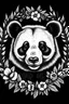 Placeholder: Retrato de um panda em estilo clássico com uma coroa de flores