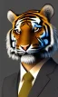 Placeholder: Tiger in suit, photo, realistic, 8k