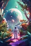 Placeholder: (((close midshot))), (((low poly art:2))), (astronaut), ultra-detailed illustration of an environment on a dangerous:1.2 exotic planet with plants and wild (animals:1.5), (vast open world), astronomer inspired, highest quality, no lines, no outlines candid photography.