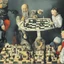 Placeholder: Complex Surgical Instruments,Putin,President Xi jinping,Joe Biden Play Chess with a Newborn Boy,black background,surrealism,minimalism,Painting By Adrian Ghenie,Michelangelo,Rene Magritte,Lucian Freud,Salvador Dali,Pablo Picasso