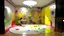 Placeholder: Action painting, bubble-shaped room