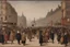 Placeholder: Hendrick Avercamp oil painting tufting tapestry Piccadilly Circus traffic