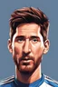 Placeholder: cartoon face of messi facing right