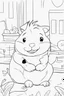 Placeholder: blank colouring book, white blank background, simple picture for toddlers, hamster, disney and pixar style