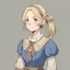 Placeholder: A teenage French girl, blonde hair in a bun, anime style, 1700s peasant outfit