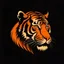 Placeholder: create logo of tiger full side Angle with dark orange color