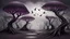Placeholder: Birds and trees in alternative surreal barren, dry, gloomy world, nightmare in abyss, deep vortex, ,purple, black, gray, brown, silver, dark red colors, surreal, weird dark fantasy, deep dark colors, sharp lines, crepy stunning, high detalied, weird, fog, shadows, realistic, surreal, highly detailed, melancholic thriller mood