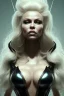 Placeholder: Pamela Anderson as evil queen in black leather, leather, busty, cleavage, angry, stern look. character design by cory loftis, fenghua zhong, ryohei hase, ismail inceoglu and ruan jia. unreal engine 5, artistic lighting, highly detailed, photorealistic, fantasy