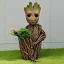 Placeholder: Groot Flower Planter Outdoor Indoor with Drain Hole STL