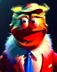 Placeholder: Waist up Portrait, Donald trump muppet, Sesame Street style, retro style, unreal engine 5, god lights, ray tracing, RTX, lumen lighting, ultra detail, volumetric lighting, 3d.