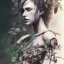 Placeholder: singer Danish MØ face,Style Yoji Shinkawa, watercolor illustration , Dryad, plants, wildflower,