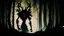 Placeholder: abstract shadow demon in forest