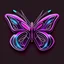 Placeholder: symetry!!, butterfly!!, logo, NFT, colorful, cyberpunk, neon punk, curves, lines, simple, gradient, creative, holographic