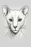 Placeholder: outline art. cute Fossa, white background