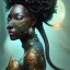 Placeholder: sango fantasy, fantasy magic, intricate, sharp focus, illustration, highly detailed, digital painting, concept art, matte, masterpiece head sexy view black African beauty black afro hair space lady turquoise carp skin African space landslide