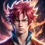 Placeholder: fantasy style portrait of a young man similar to natsu dragneel from fairy tail