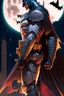 Placeholder: a cyber samurai batman standing in front of a full moon, masayoshi suto and artgerm, artgerm and genzoman, batman mecha, as seen on artgerm, batman beyond, featured on artgerm, artgerm comic, artgerm greg rutkowski _ greg, style of artgerm, artgerm and ben lo and mucha