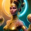 Placeholder: dhalsim as gypsy woman , yoga artist in the air, maze background , levitated lab equipment, 4k, Highly Detailed, Masterpiece, perfect eyes, Digital Illustration, Cinematic Lighting, Realistic, Sharp Focus, Centered, Beautifully Lit, Bioluminescent by Stanley Artgerm Lau