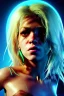 Placeholder: portrait, Shakira, blonde artist, angry, Realistic image, latex style dress. Skewers, loose long hair, eyes make up, perfect, glow, circle iris. Neon colors, leds, geometric shapes. Dark background, photo studio, neon lights. Cyberpunk, concept art, smooth, unreal engine 5, god lights, ray tracing, RTX, lumen lighting, ultra detail, volumetric lighting, 3d, finely drawn, high definition, 4k.