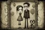 Placeholder: tim burton style characters man woman love vintage framed antique texture