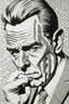 Placeholder: bank bailout chancelor of excheqour pencil draw style of roy lichtenstein