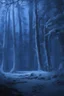 Placeholder: Winter Night, shades of blue, dark, moonlight forest