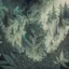 Placeholder: Sketch a composition where intricate smoke patterns transform into a forest of towering trees made entirely of crushed weed leaves, filling the canvas with a surreal and visually captivating asymmetrical landscape.